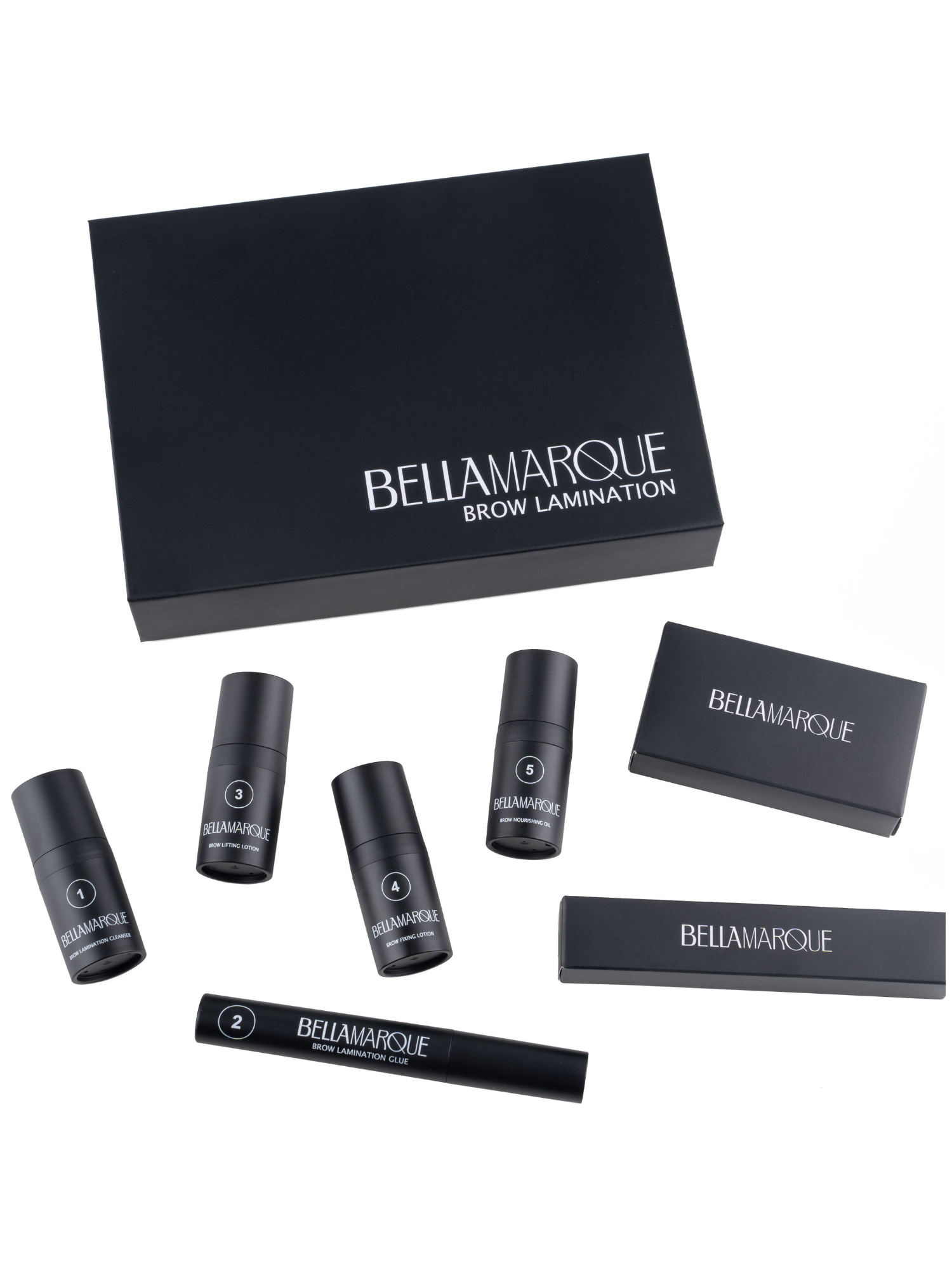 Bellamarque Brow Lamination Kit displayed with all components