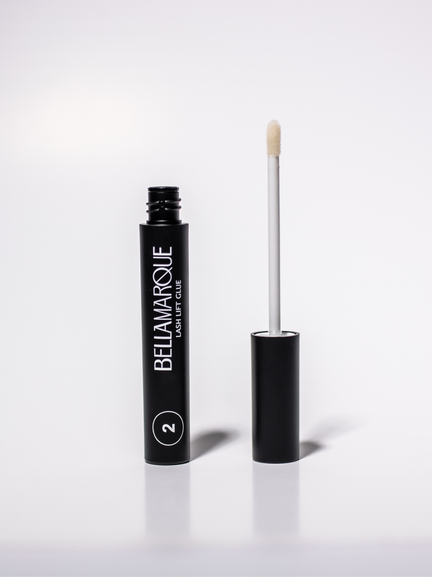 Black tube labeled "2" for BELLAMARQUE Lash Lift with a wand applicator.