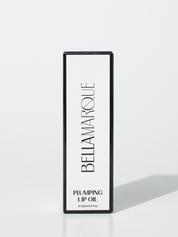 Black packaging box for Bellamarque Plumping Lip Oil